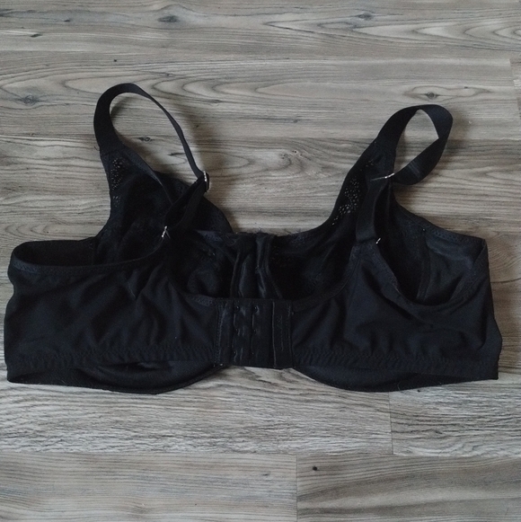 Glamorise Lace Comfort Wonderwire Underwire Bra In Black Women's Size 40DD 9855 - Picture 3 of 6